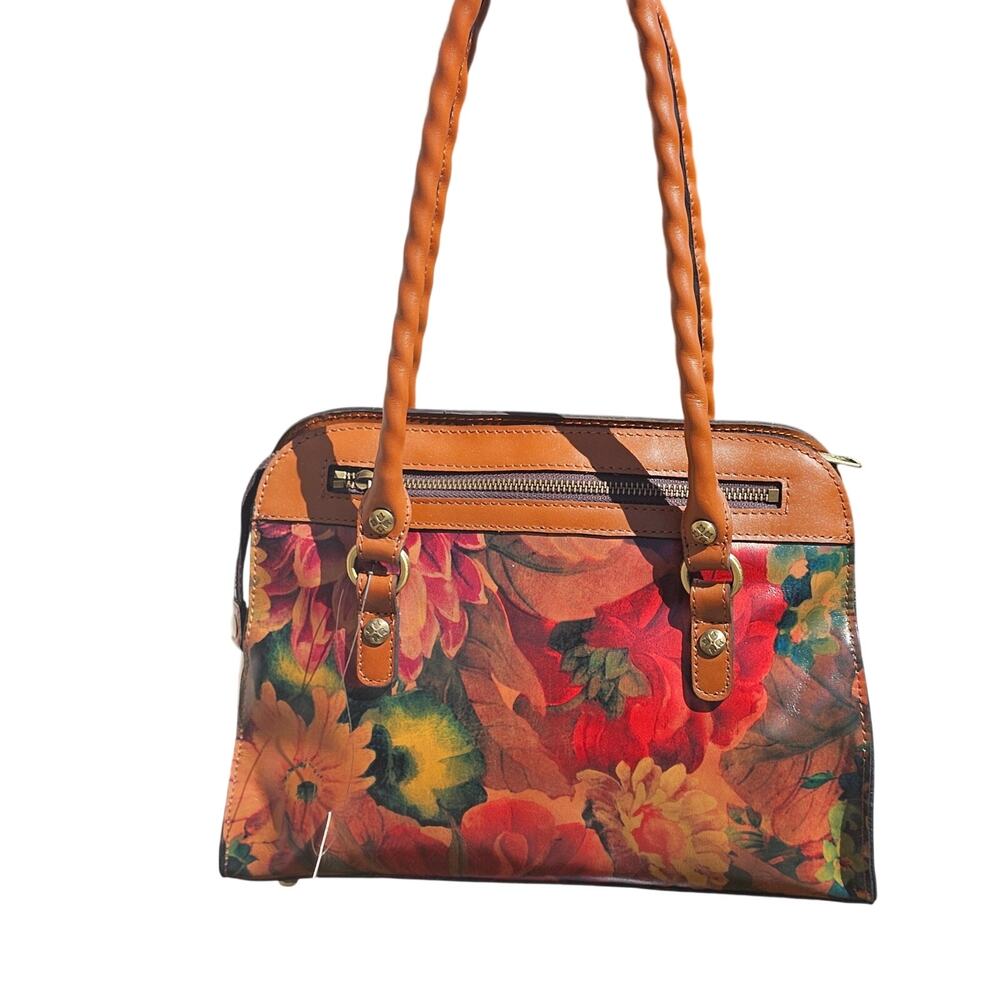 NWT Patricia Nash 15th Anniversary Malvizza Satchel Bag — Spring Floral Leather - Picture 4 of 11